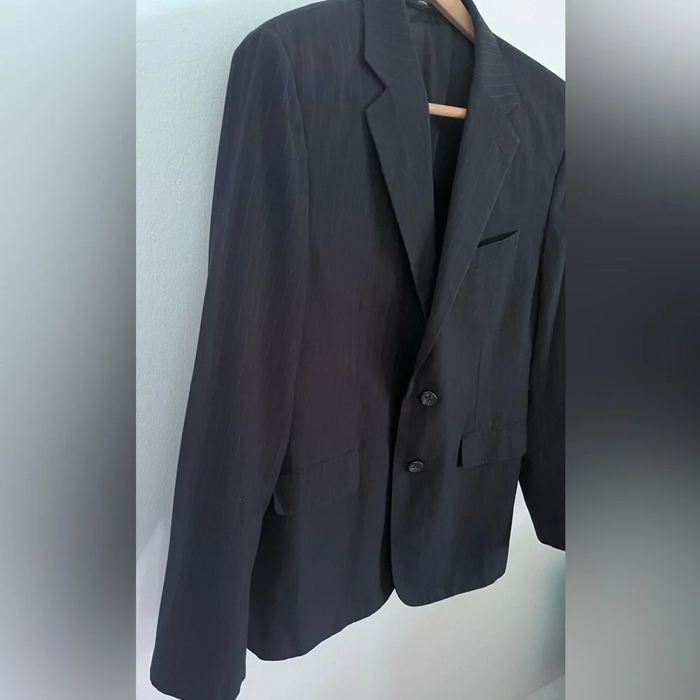 Nautica Blazer Suit Jacket Sportscoat Navy Blue w/ Pinstripe Boys 18 Regular